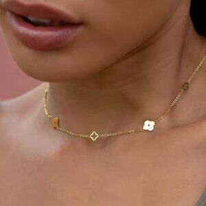 14K Gold Filled Four Leaf Clover Necklace